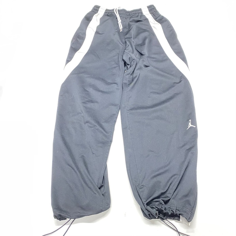 Vintage Nike Air Jordan Dri-Fit Block Wide Leg Sweatpants White Stripe Medium